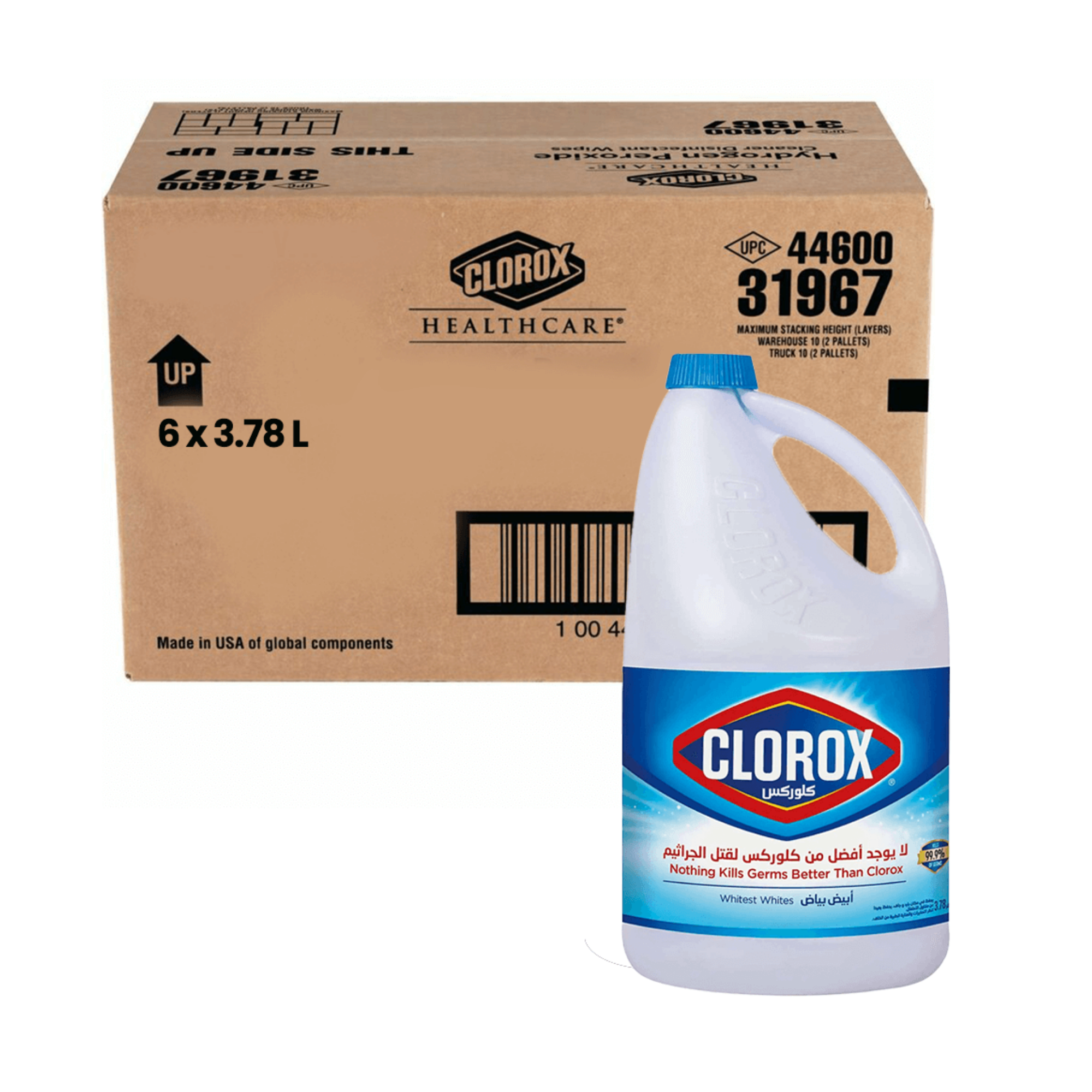 Clorox Liquid Bleach Original 1 Gallon (3.78 L) x 6
