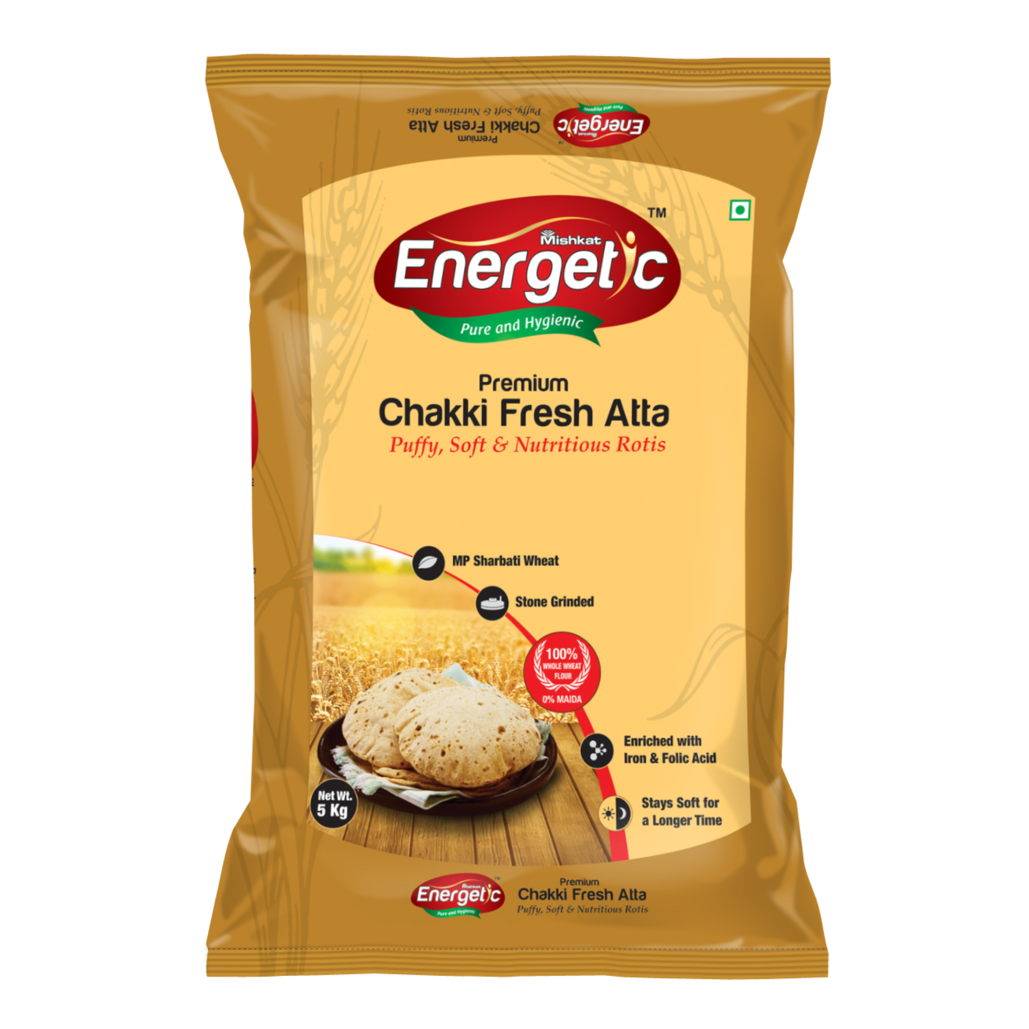 Energetic Chakki Fresh Atta 5 kg