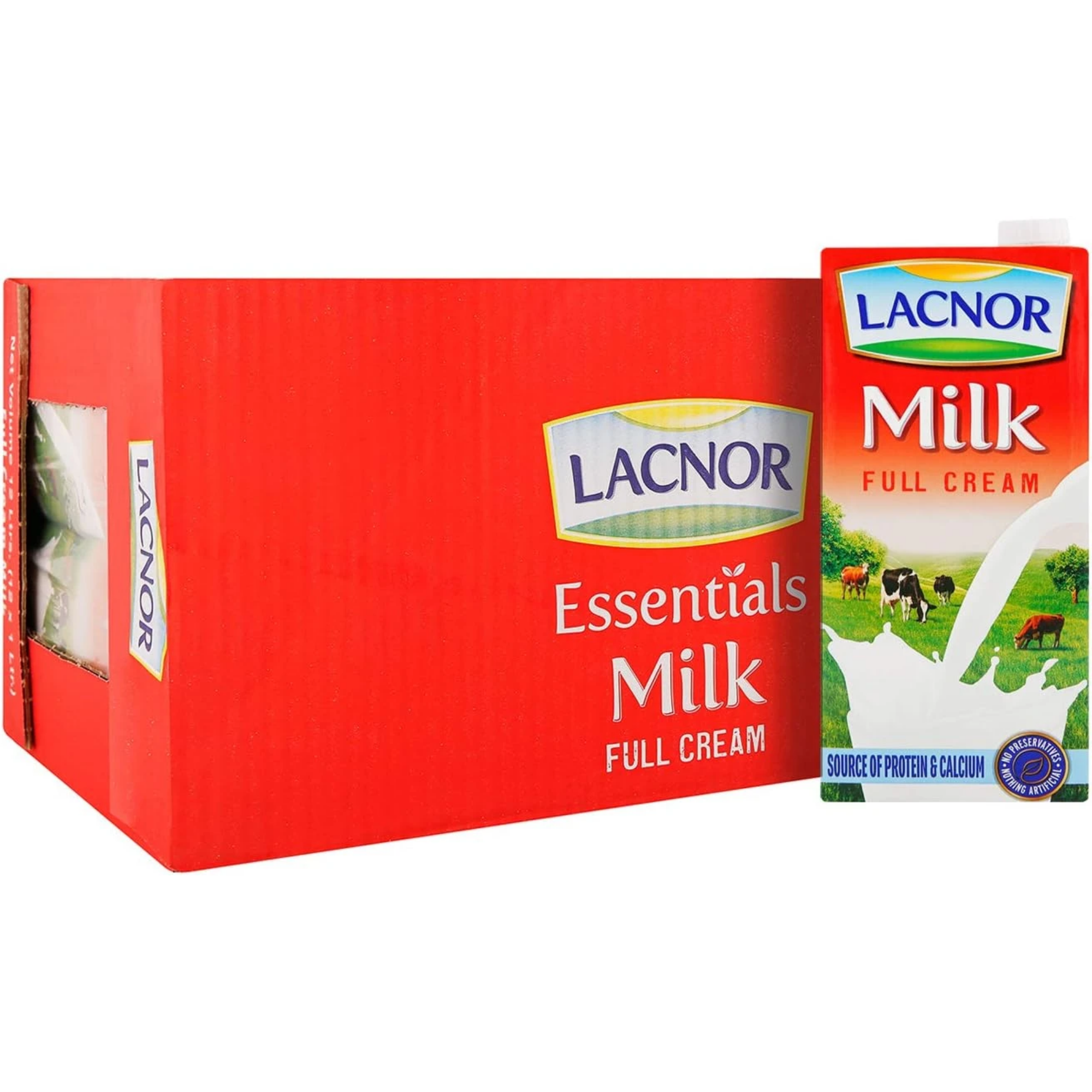 Lacnor Essentials Long Life Full Cream Milk 1 L x 12