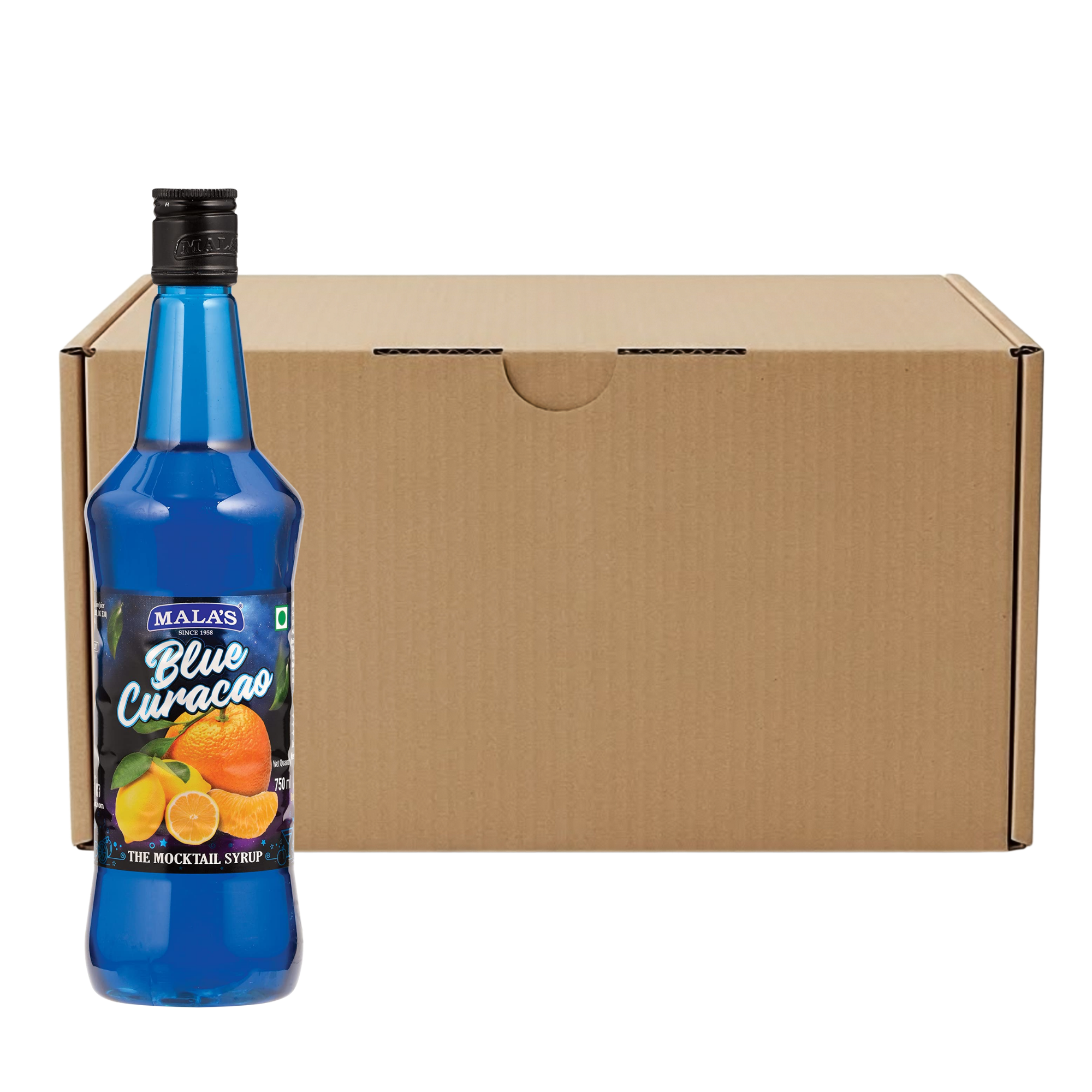Mala's Blue Curacao Mocktail Syrup	750 mL x 12
